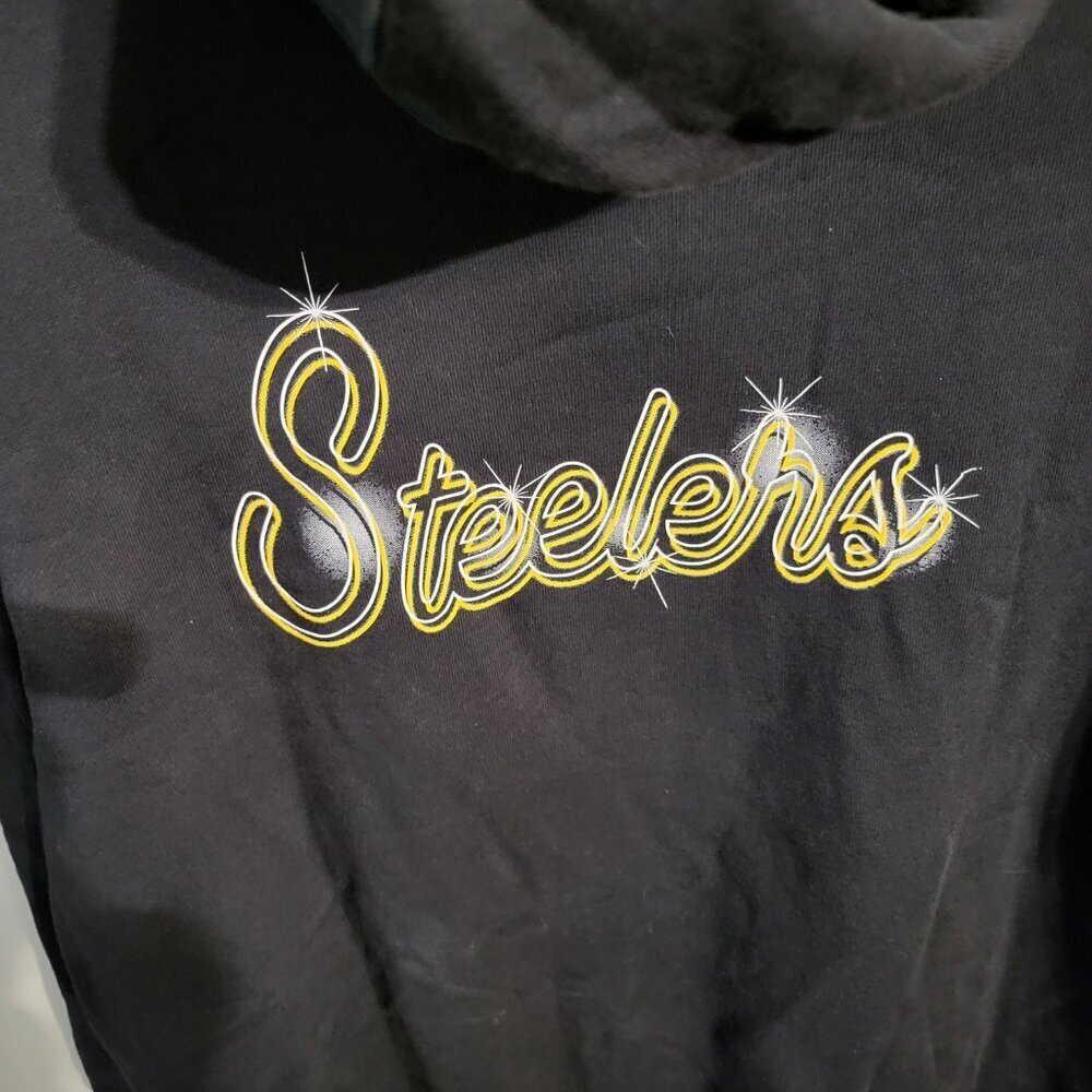 WOMANS WEAR BY ERIN ANDREWS PITTSBURGH STEELERS SWEATSHIRT HOODIE DRESS SZ L - Picture 7 of 8